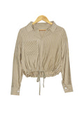COTTON STRIPES CROPPED-SHIRT BT227