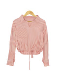COTTON STRIPES CROPPED-SHIRT BT227