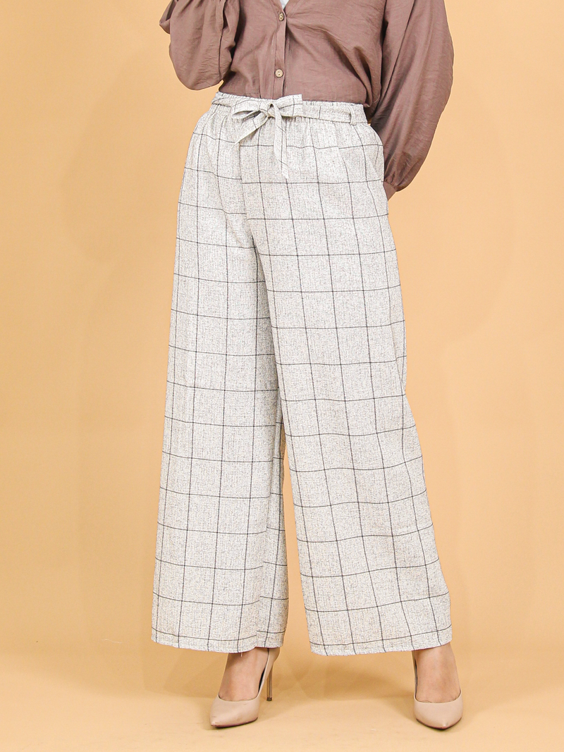 GRID LINEN PALAZZO BP121