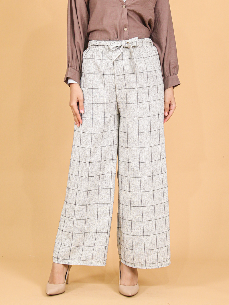 GRID LINEN PALAZZO BP121