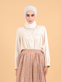 SQUARE NECK PLEAT BLOUSE CT227