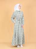 PLAID LONG DRESS BD331
