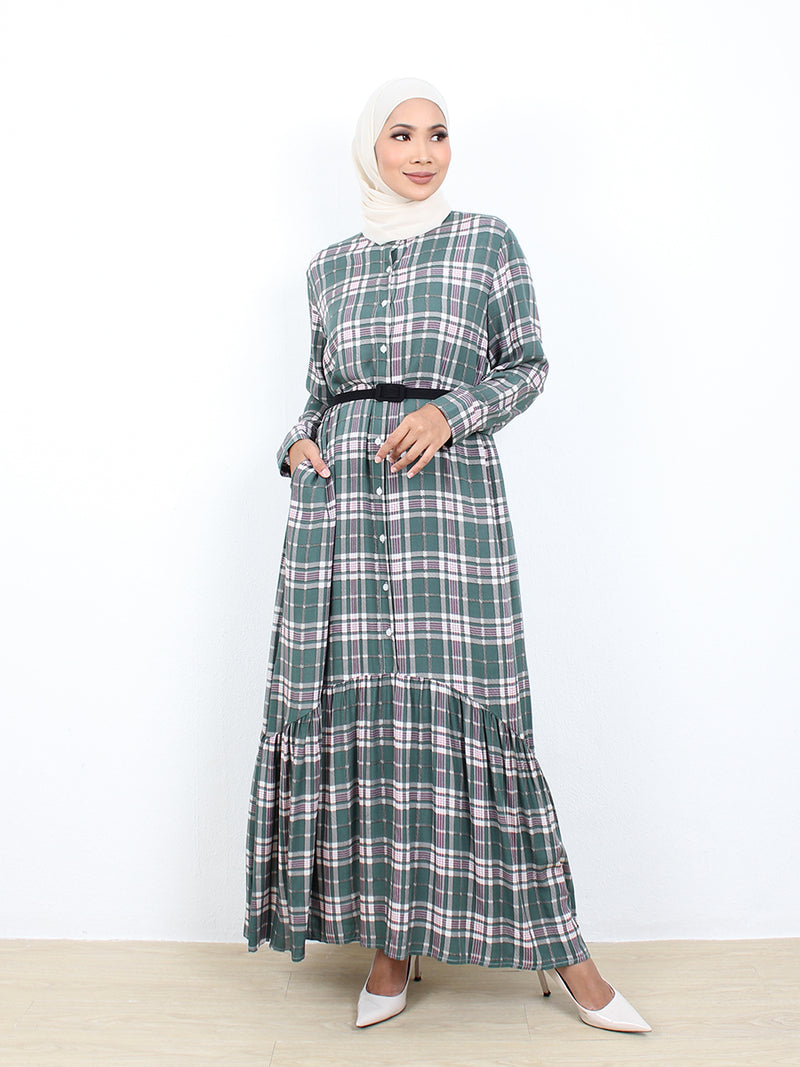 PLAID COTTON DRESS BD301