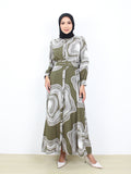 MUSH PATTERN LONG DRESS BD311