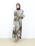 MUSH PATTERN LONG DRESS BD311