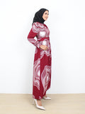 MUSH PATTERN LONG DRESS BD311