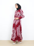 MUSH PATTERN LONG DRESS BD311