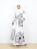 MUSH PATTERN LONG DRESS BD311