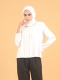 SQUARE NECK PLEAT BLOUSE CT227