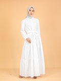 COTTON LONG RUFFLE DRESS BD330