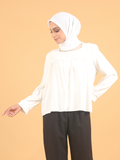 SQUARE NECK PLEAT BLOUSE CT227