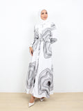 MUSH PATTERN LONG DRESS BD311