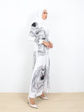 MUSH PATTERN LONG DRESS BD311