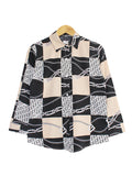 GOLD PATTERN BLOUSE SHIRT BT889