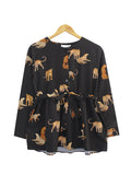 CHEETAH WAIST TIE BLOUSE BT946