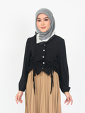 TIE CROP TOP BUTTONED BLOUSE CT192