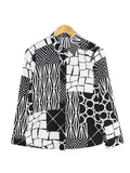 BLACK WHITE PATTERN BLOUSE CT128
