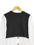TWO TONE CONTRAST BLOUSE CT089