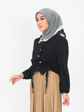 TIE CROP TOP BUTTONED BLOUSE CT192