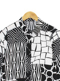 BLACK WHITE PATTERN BLOUSE CT128