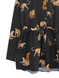 CHEETAH WAIST TIE BLOUSE BT946