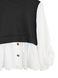 TWO TONE CONTRAST BLOUSE CT089