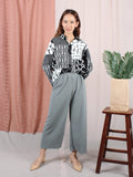 BLACK WHITE PATTERN BLOUSE CT128