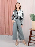 BLACK WHITE PATTERN BLOUSE CT128
