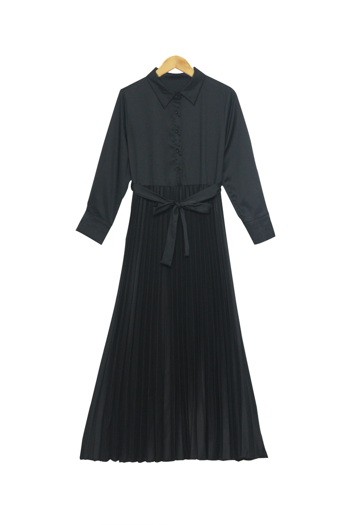 BUTTONED PLEATED DRESS BD346