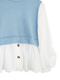 TWO TONE CONTRAST BLOUSE CT089