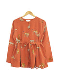 CHEETAH WAIST TIE BLOUSE BT946