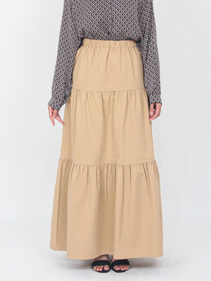 A-LINE RUFFLE COTTON SKIRT BS58