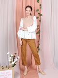 TWO TONE CONTRAST BLOUSE CT089