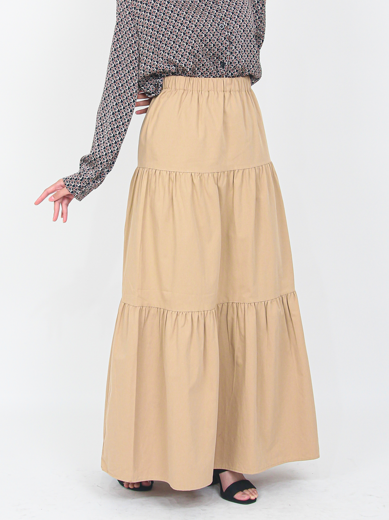 A-LINE RUFFLE COTTON SKIRT BS58