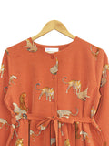 CHEETAH WAIST TIE BLOUSE BT946