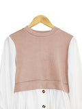 TWO TONE CONTRAST BLOUSE CT089