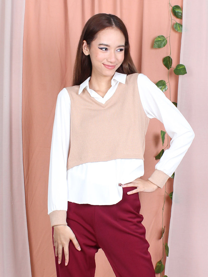 TWO TONE COLLAR SHIRT CT090