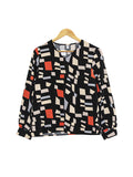 SMITCH PATCH V-NECK BLOUSE BT816