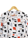 SMITCH PATCH V-NECK BLOUSE BT816
