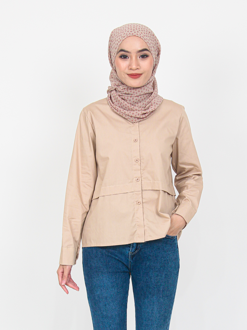 LAYERED COTTON BLOUSE SHIRT CT203