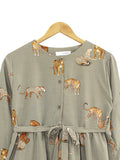 CHEETAH WAIST TIE BLOUSE BT946