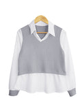 TWO TONE COLLAR SHIRT CT090