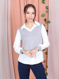 TWO TONE COLLAR SHIRT CT090