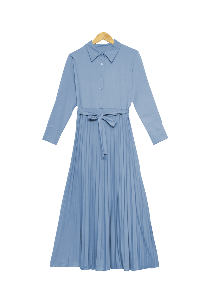 BUTTONED PLEATED DRESS BD346
