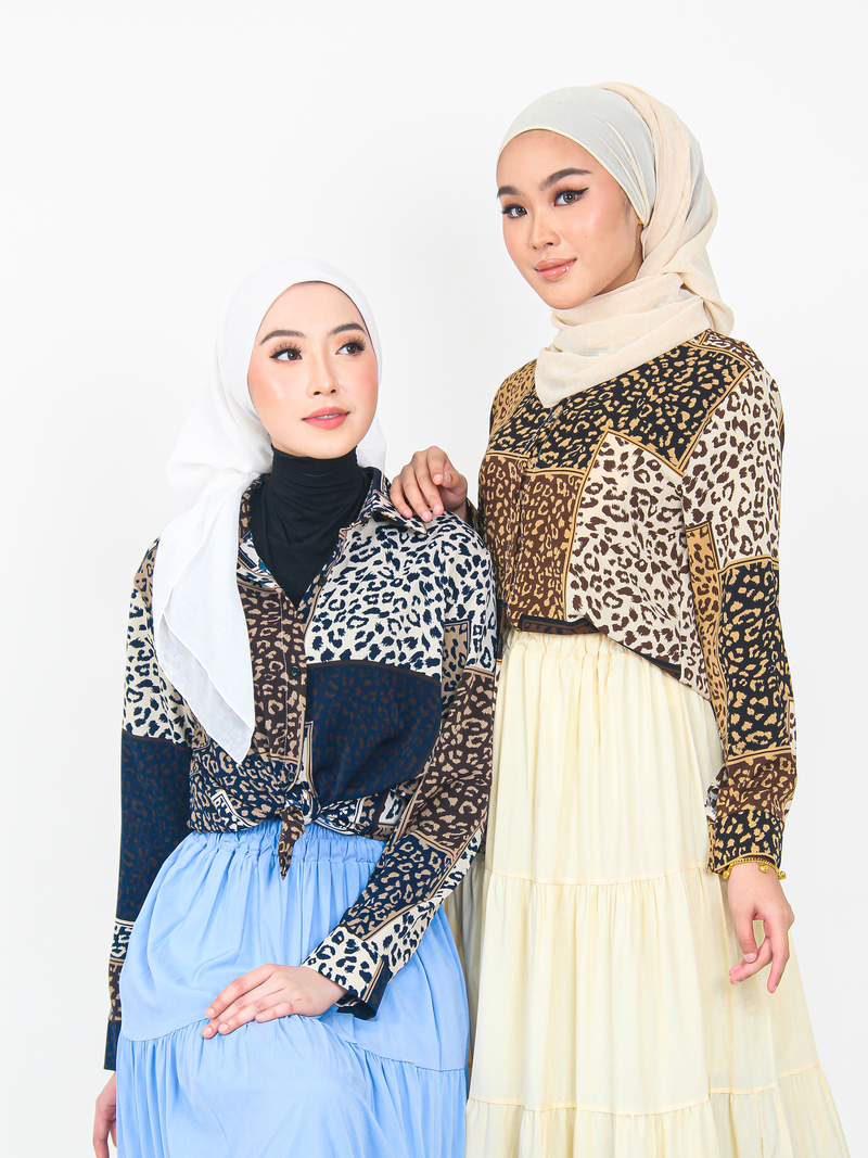 LEOPARD PRINTED BLOUSE SHIRT CT179