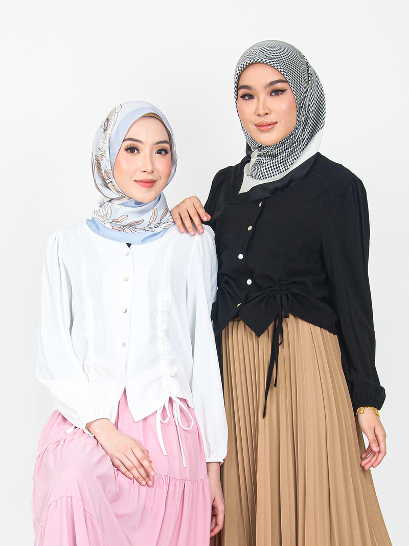 TIE CROP TOP BUTTONED BLOUSE CT192