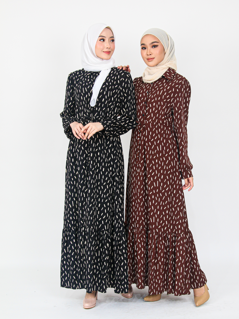 STROKE TIE LONG DRESS BD326