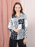 BLACK WHITE PATTERN BLOUSE CT128