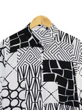 BLACK WHITE PATTERN BLOUSE CT128
