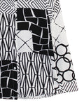 BLACK WHITE PATTERN BLOUSE CT128